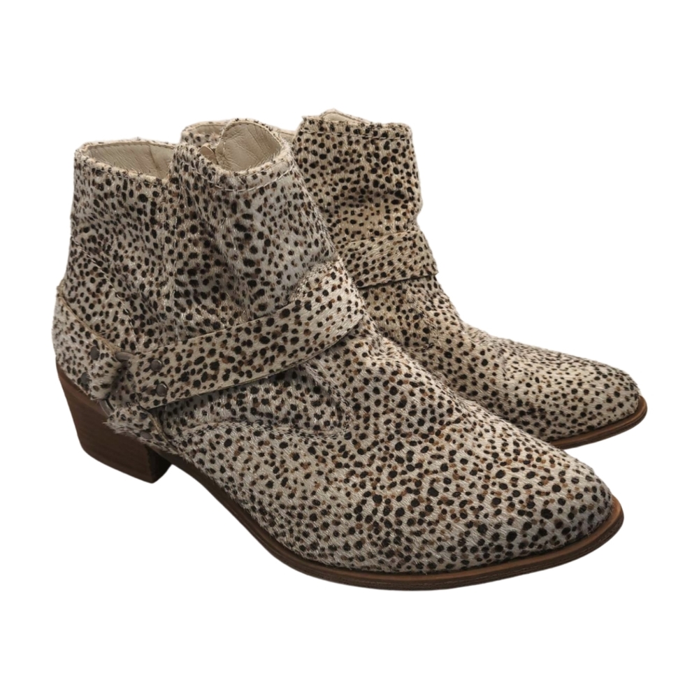 Very G Women's Ankle Boots Multicolor Animal Print Faux Fur Cowgirl Size 11
